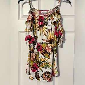 New York & Company Colorful Floral Designed Tank Top